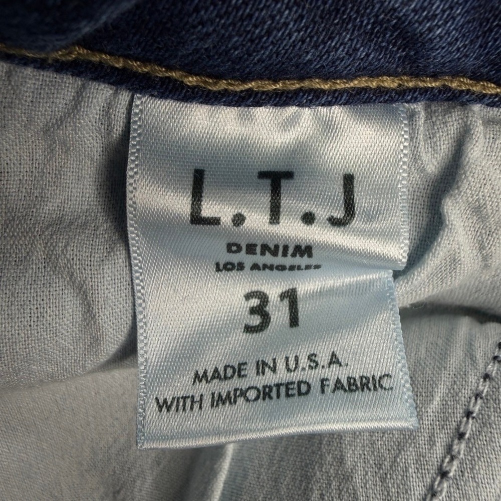 LTJ Denim Jeans Womens Size 31 Blue Paola Wide Leg High Rise Frayed Hem - Picture 10 of 12